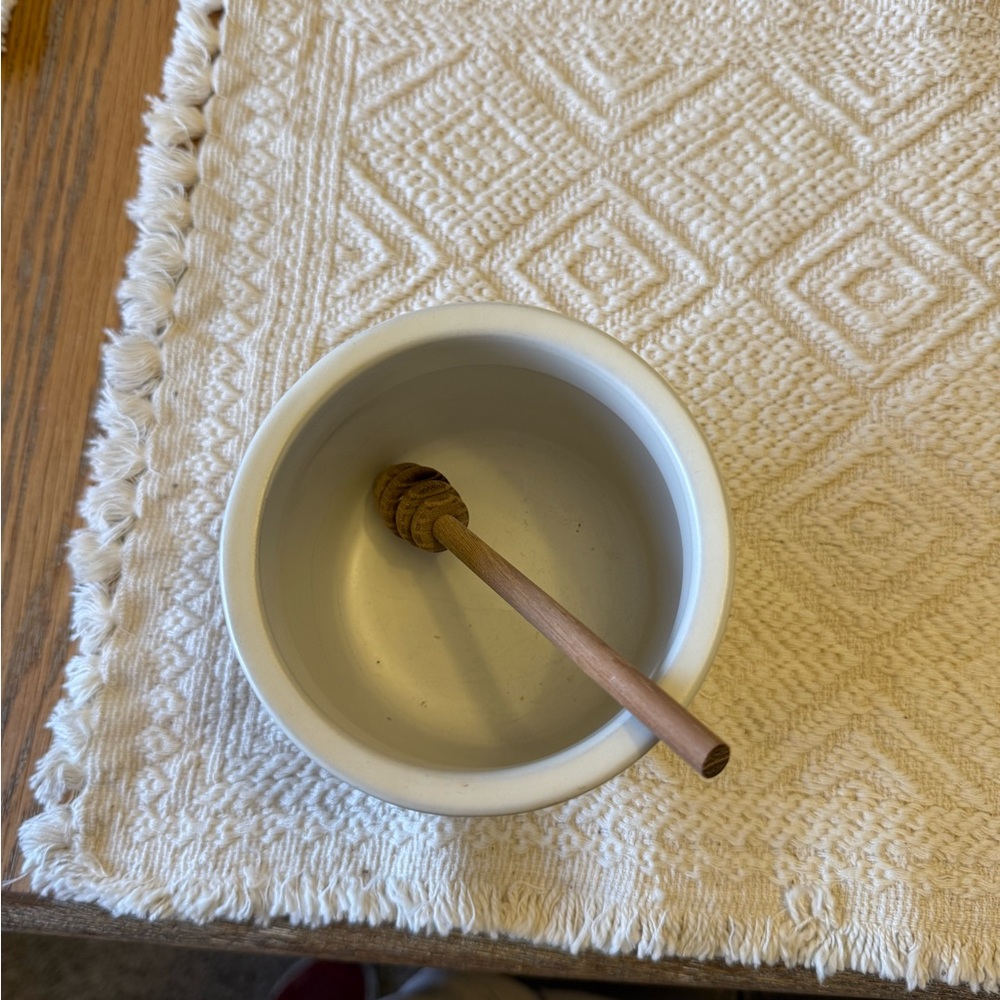 Hearth and Hand Ceramic Honey Jar with Wooden Lid - Picture 4 of 6